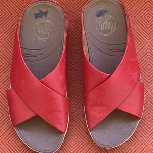 Red Slip on Platform Fitflops.